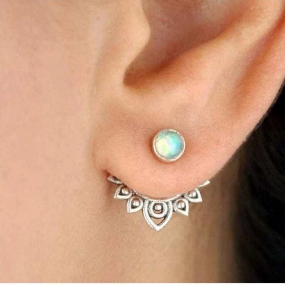 Boho lotus earrings #552 